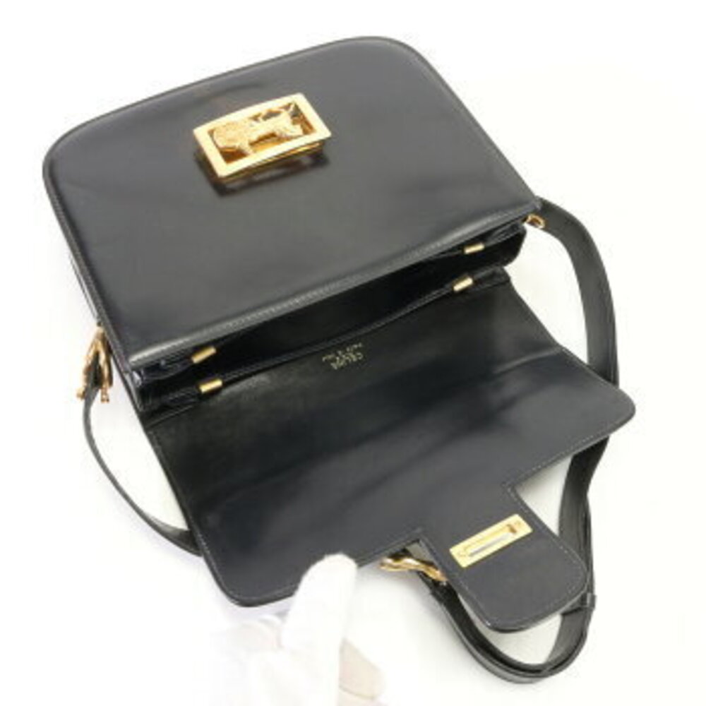 Celine Carriage Hardware Leather Shoulder Bag Tote Black EFV - Picture 12 of 14